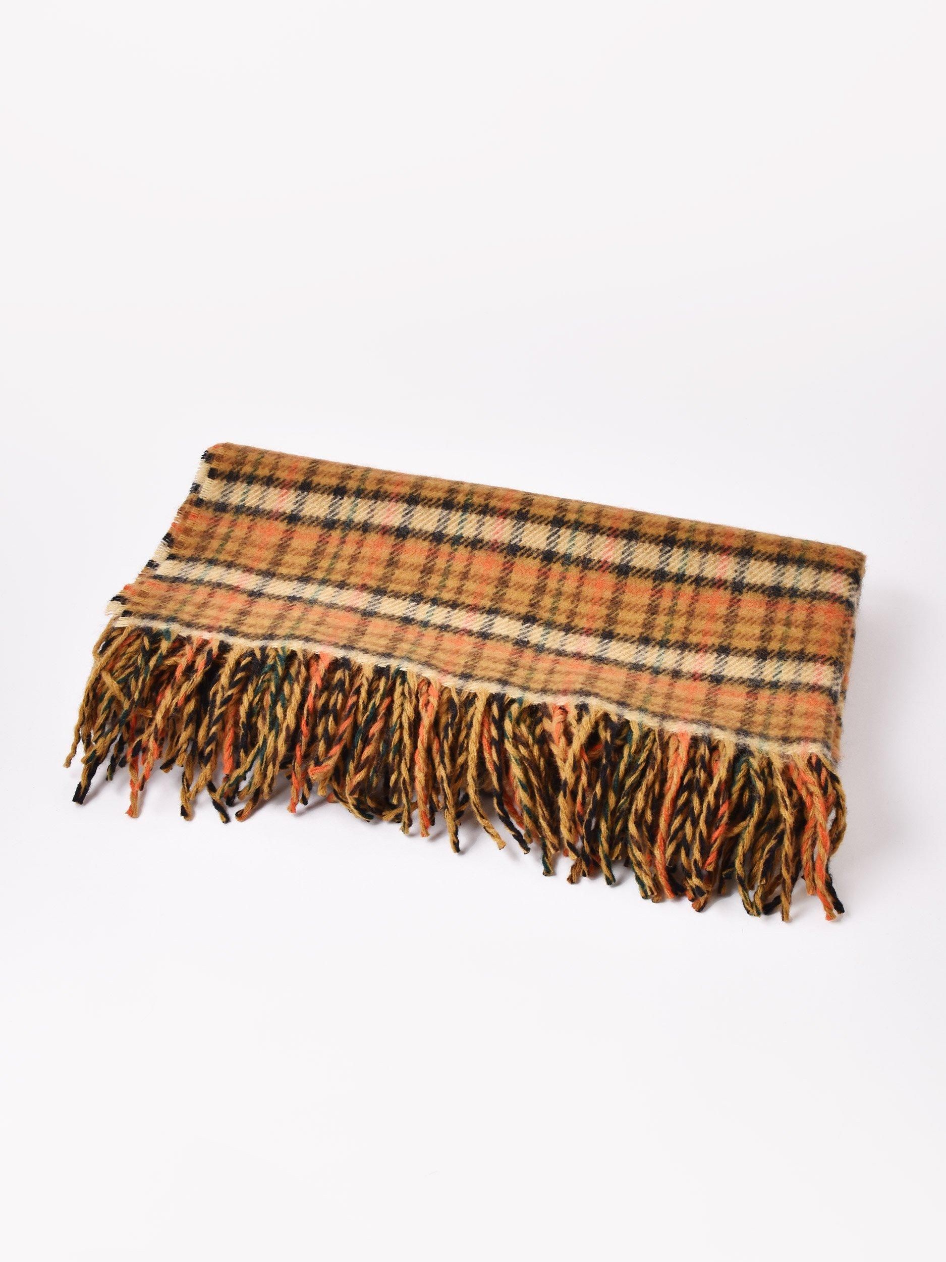 大判 チェック柄 ストール | ベージュ×ブラウン - 古着屋