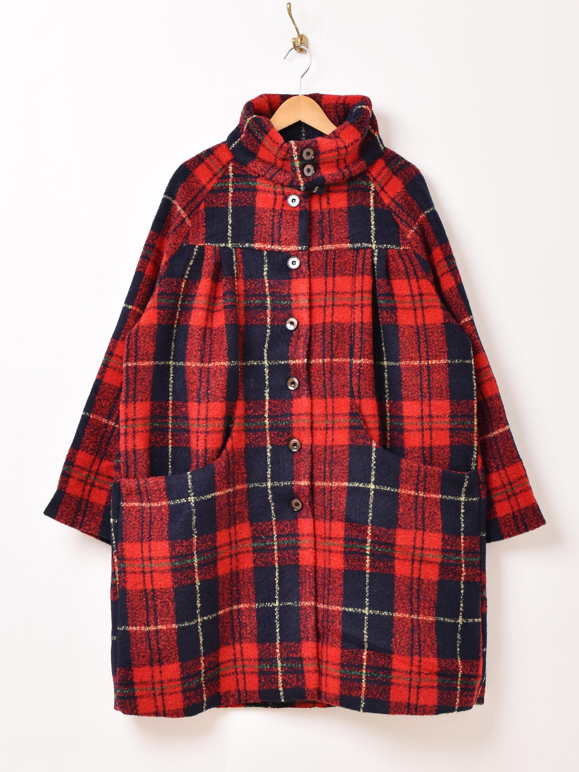 Meridianチェック柄ロングコート | 2色展開 - 古着屋グレープフルーツ