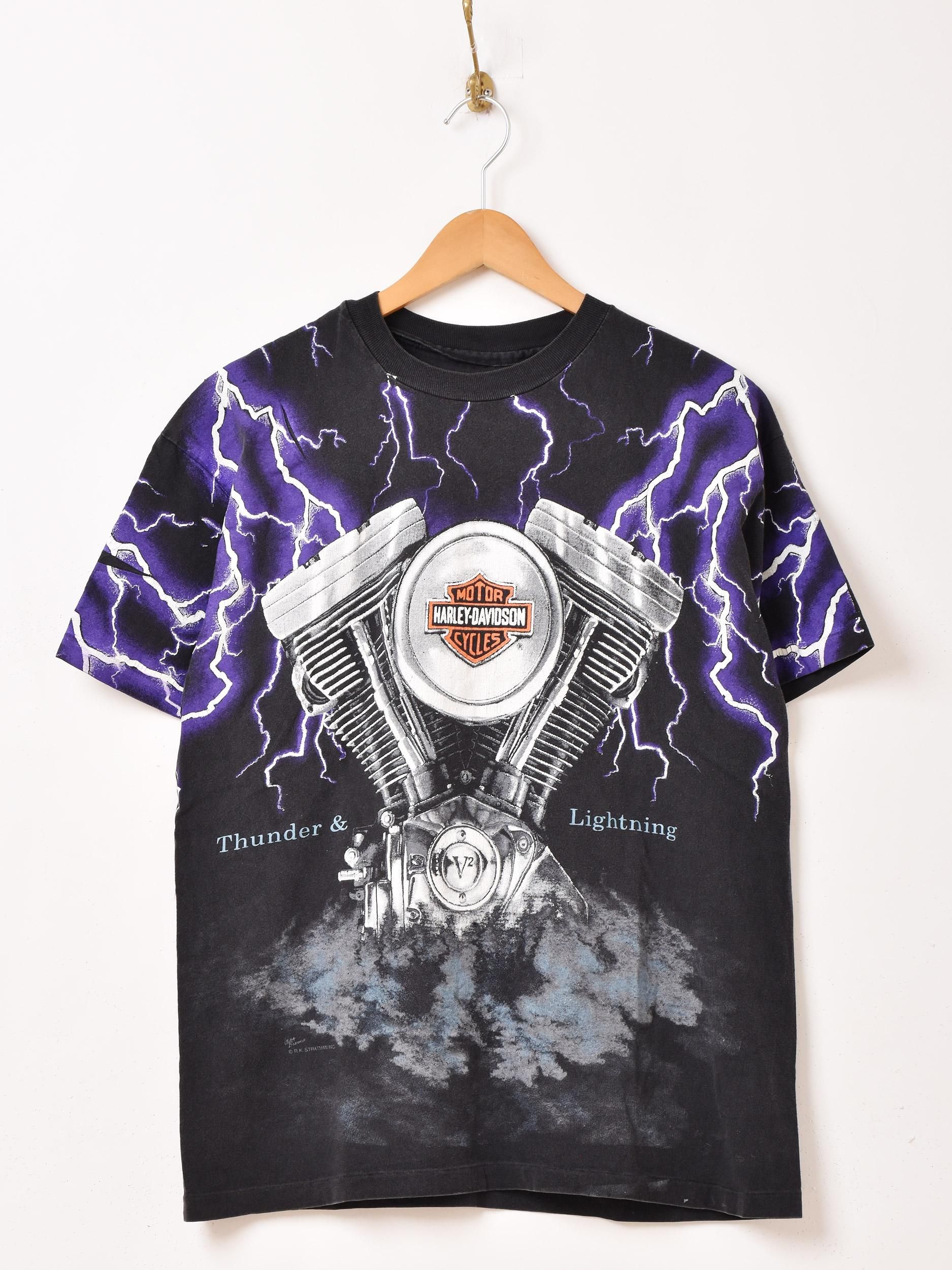 90's Harley Tシャツ | Thunder & Lightning - 古着屋グレープフルーツ