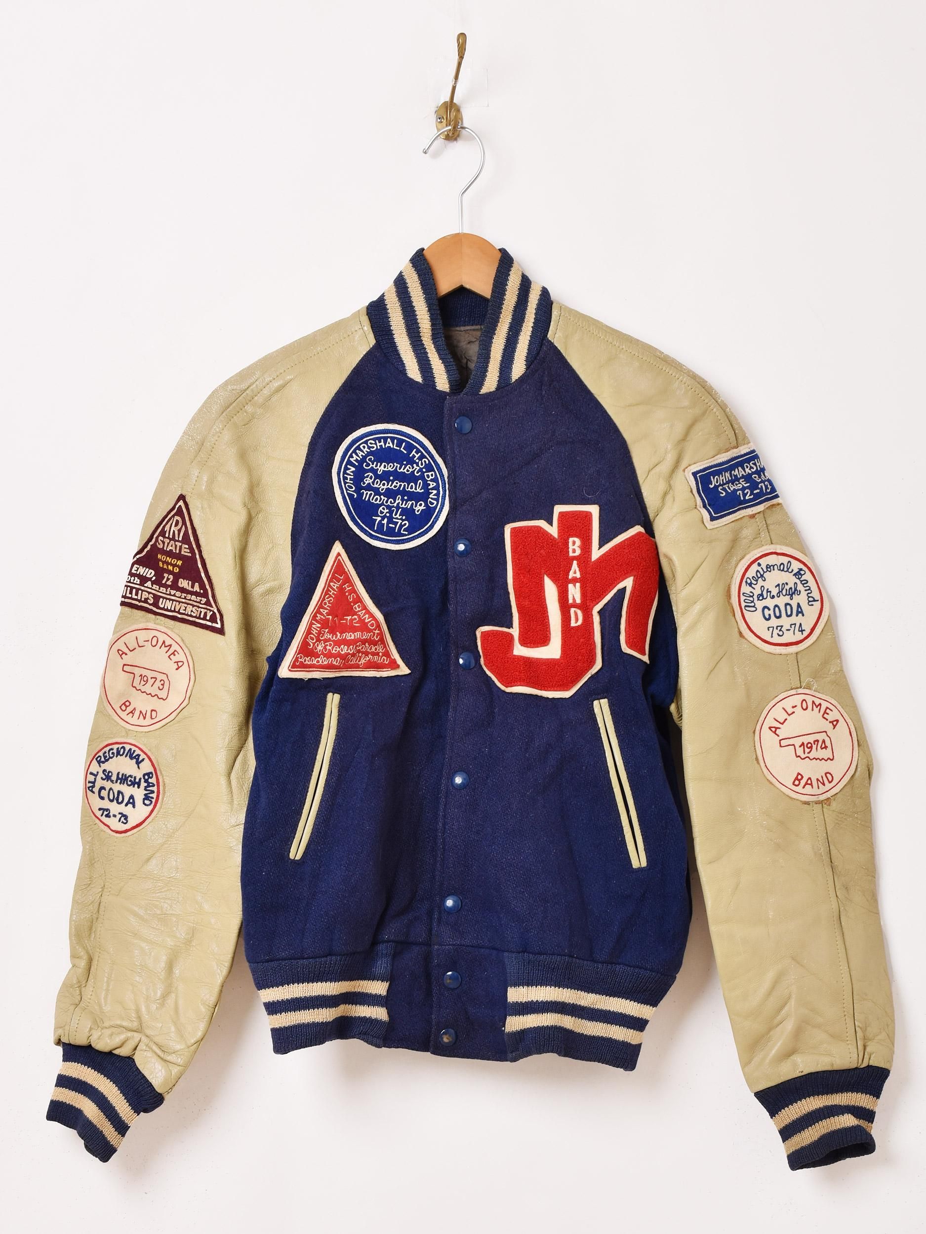 70's ワッペン刺繍スタジャン|レトロデザイン - 古着屋