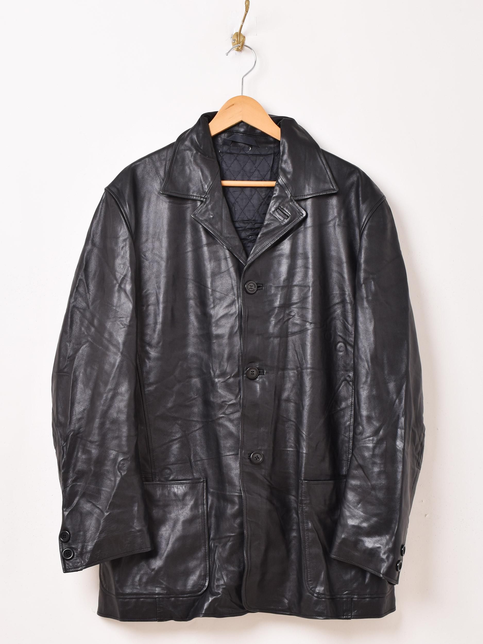 イタリア製 レザーコート | 本革使用 - 古着屋グレープフルーツ ムーン