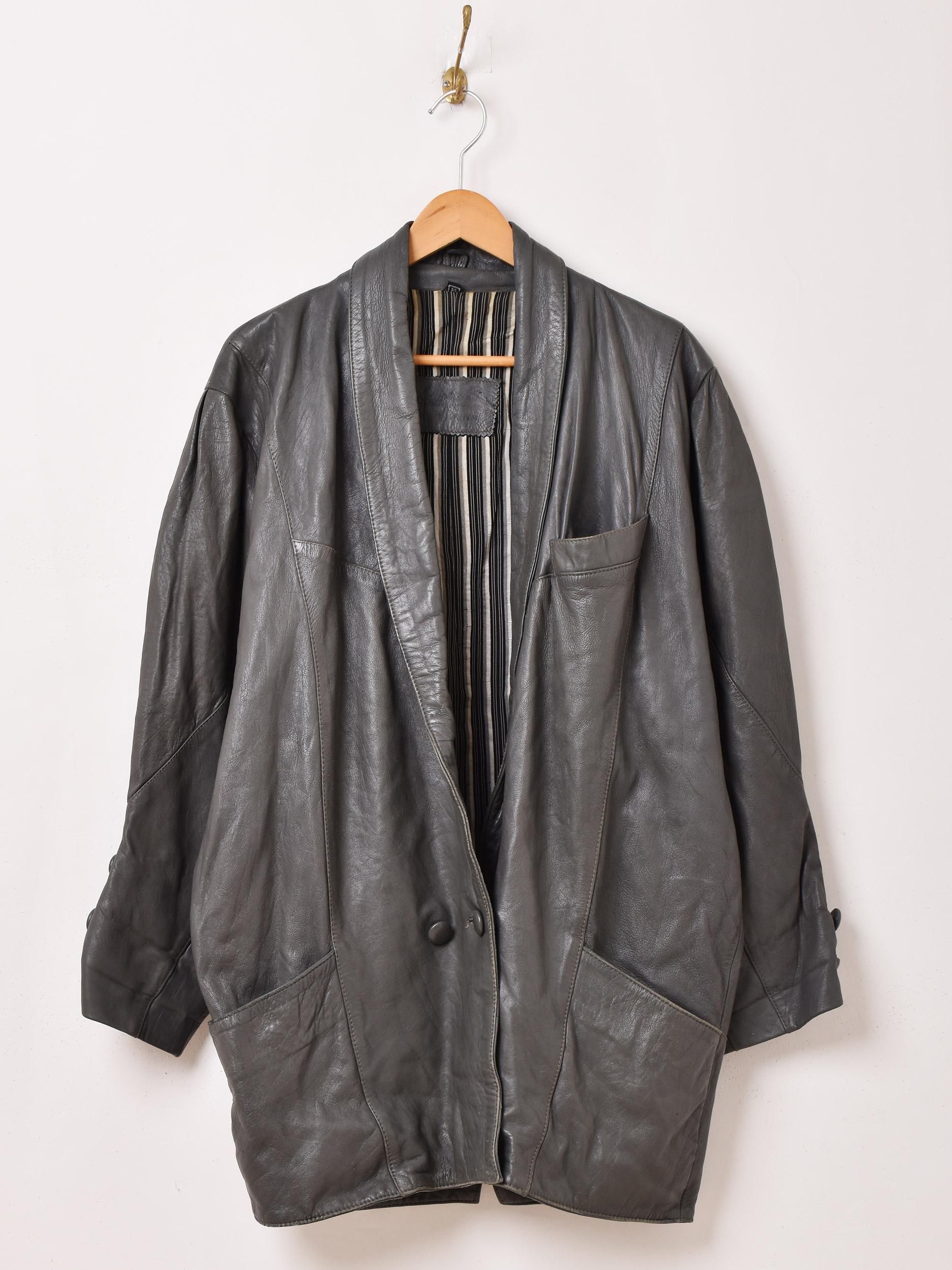 ドルマンスリーブ レザーコート | 本革ジャケット - 古着屋