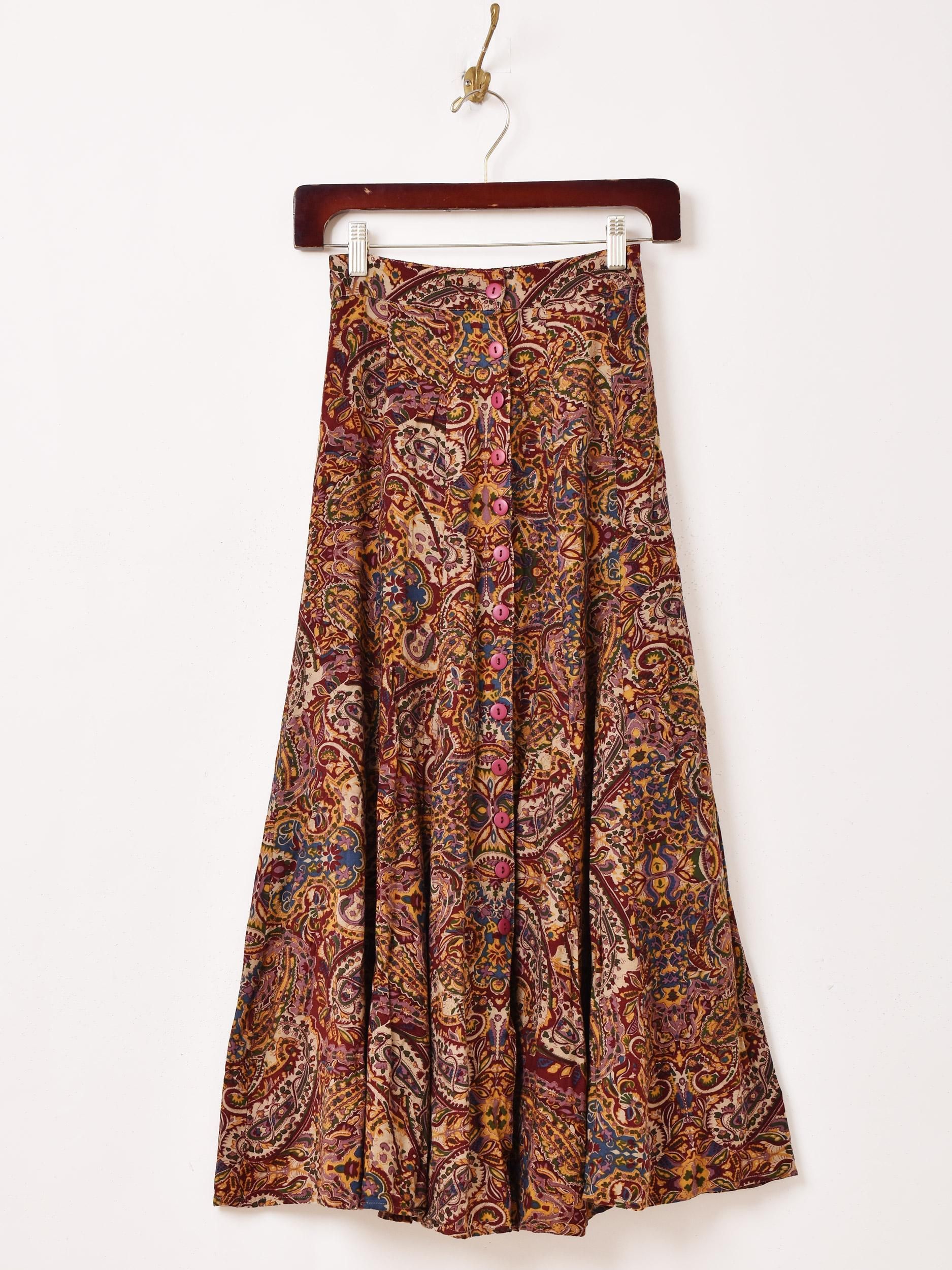 ペイズリー柄 フレアスカート- 古着屋グレープフルーツ ムーン