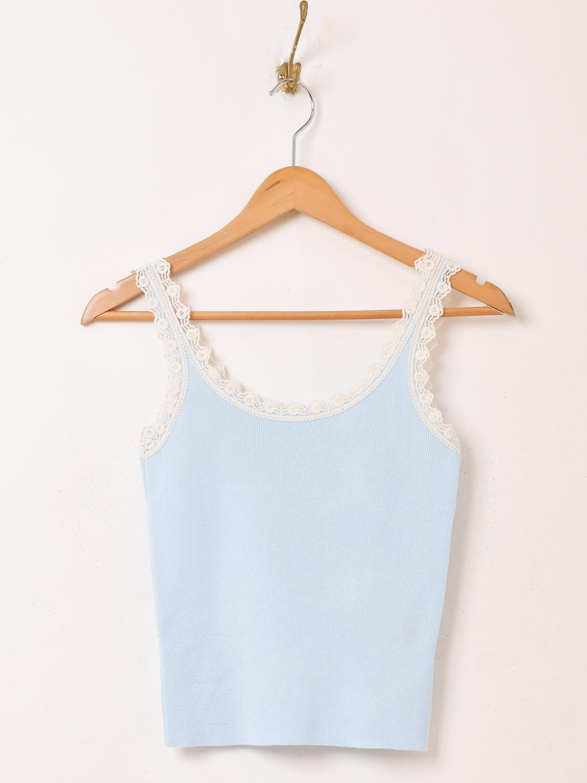 3色展開】「Meridian」レース キャミソール ブルー - 古着屋