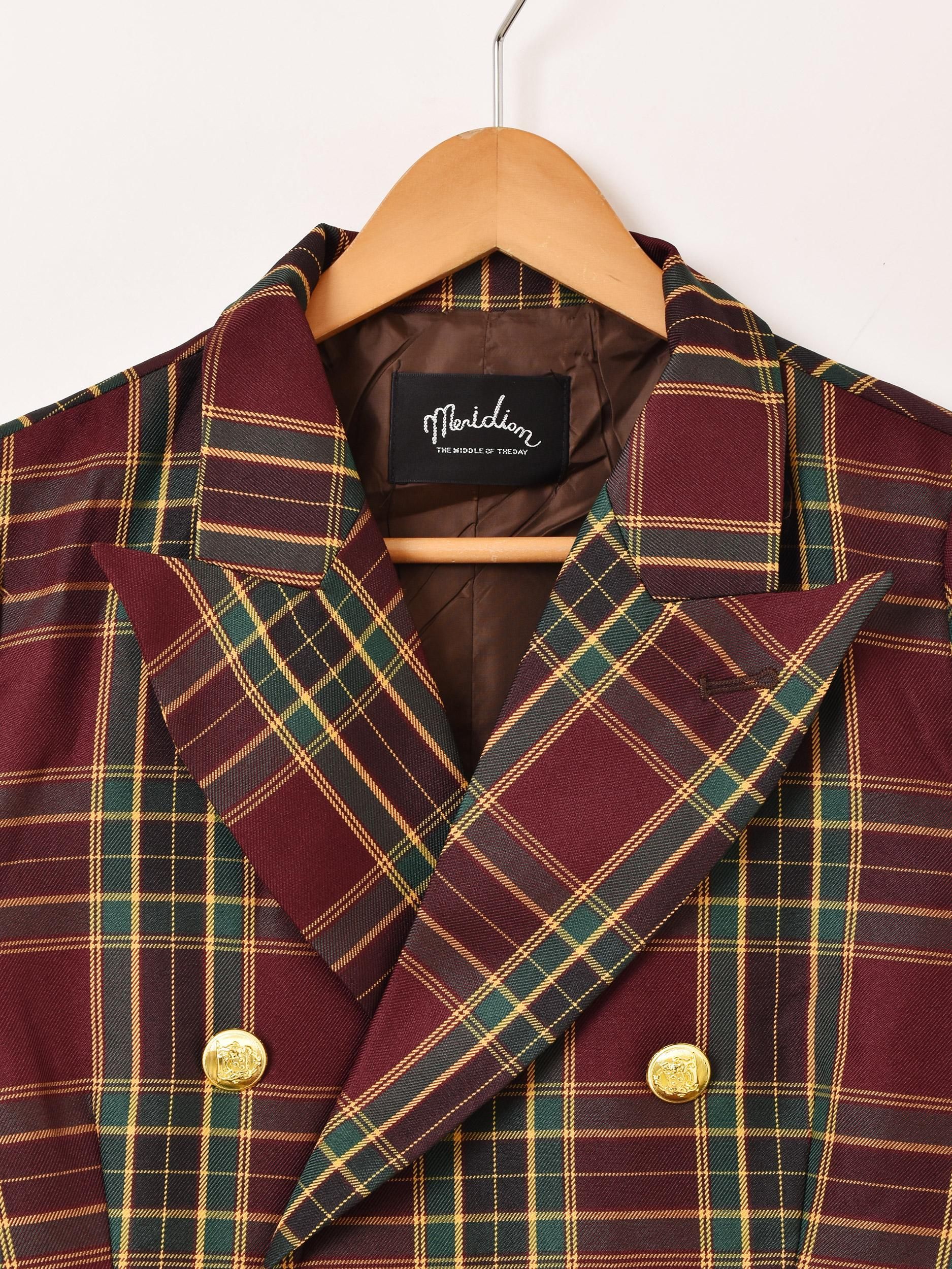 2色展開】「Meridian」チェック柄 ショート テーラードジャケット