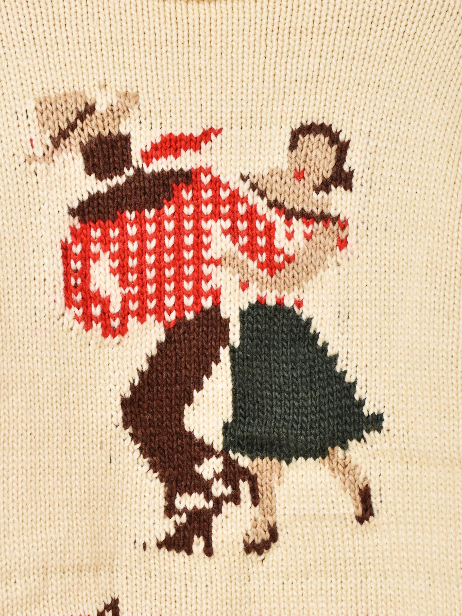 Meridian」ダンス柄 カウチンセーター ホワイト - 古着屋