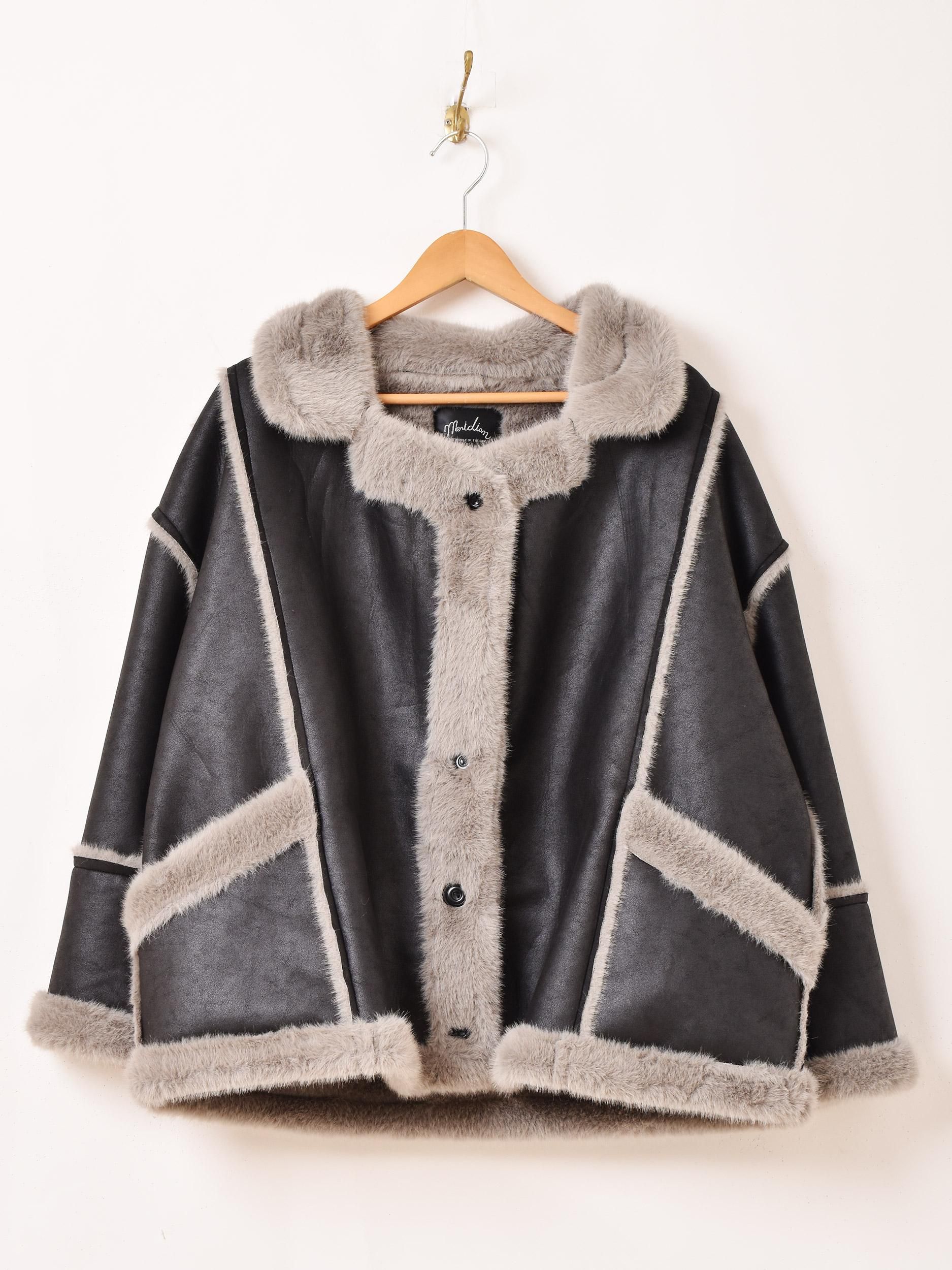 3色展開】「Meridian」フェイクムートン ジャケット ブラック - 古着屋