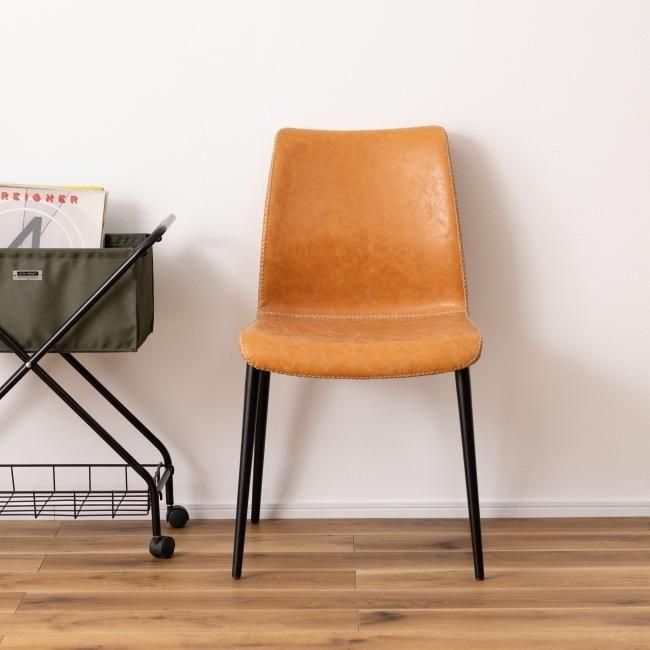 ソフトレザーダイニングチェア | PC-256CA/キャメル - デザイナーズ