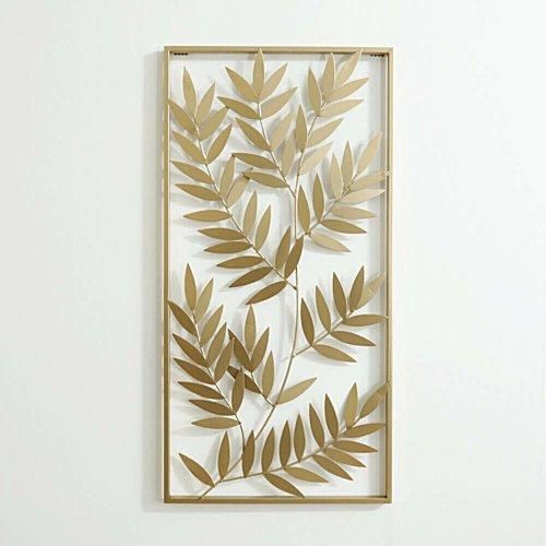 アイアンウォールアートパネル リーフ/ゴールド｜デザイナーズ家具カグ