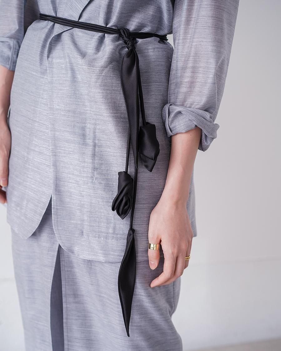 Mame Kurogouchi Floral Motif Silk Belt - Altamira