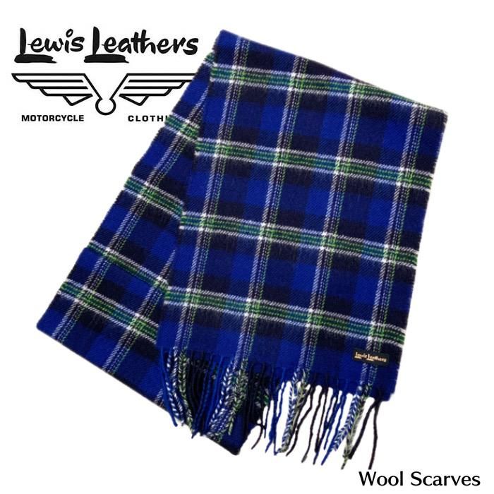 Lewis Leathers/ルイスレザーズ】マフラー/ WOOL SCARVES ブルー