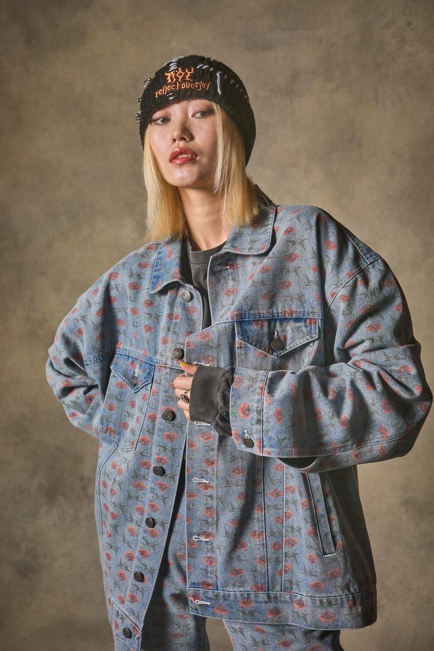 花柄デニムジャケット - ROY reflect overjoy
