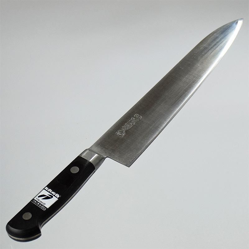 源助久「ツバ付牛刀」240mm スウェーデン鋼 - 越前本手打包丁と農具の