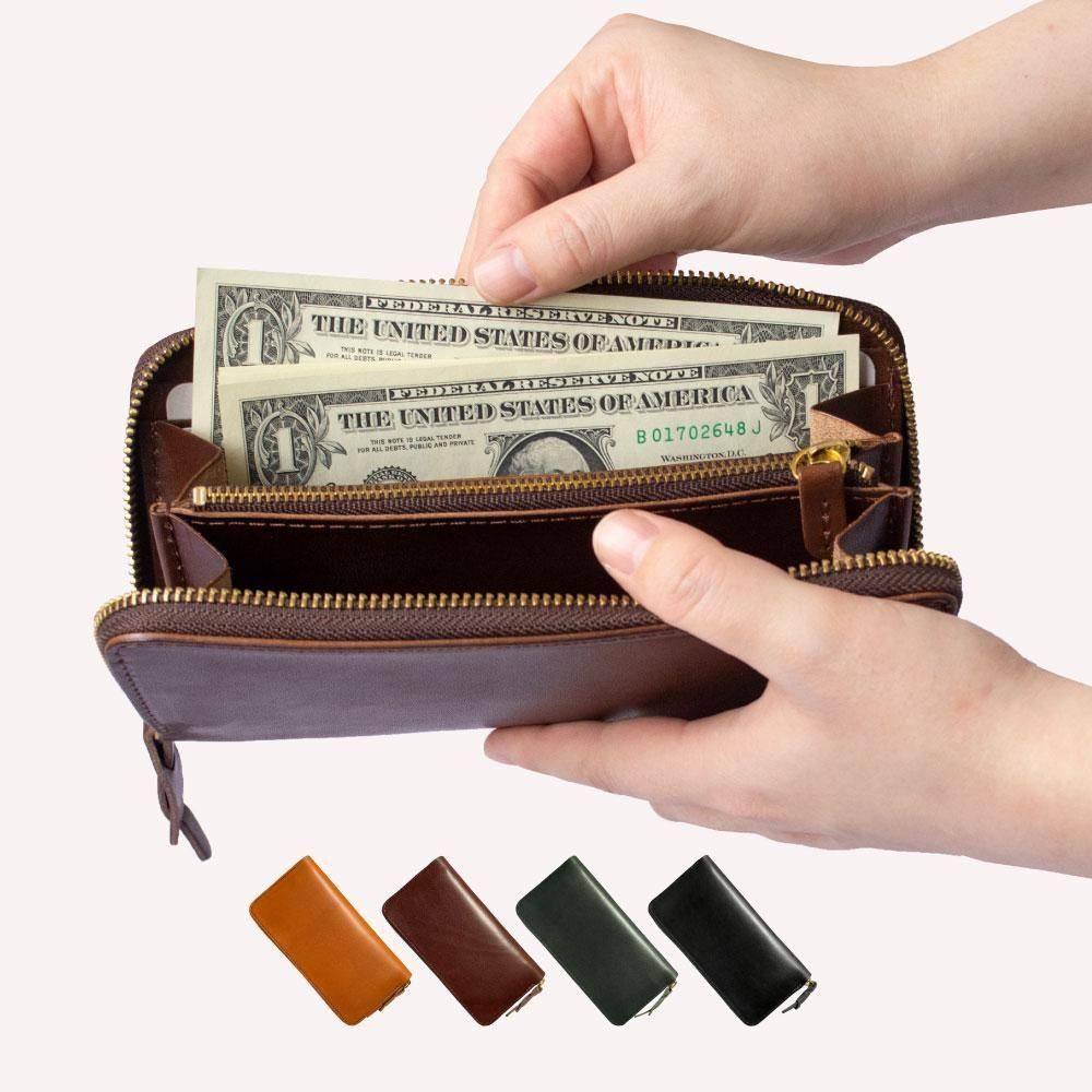 上質な栃木レザーのラウンドZIPウォレット 完成されたロングセラー