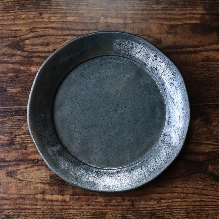 黒吹き銀彩プレートM - 陶舗サノヤ「オンラインストア」