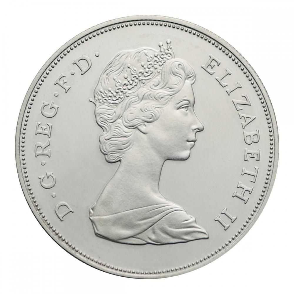 イギリス 1981年 25 NEW PENCE銀貨 チャールズ・ダイアナ御成婚記念貨