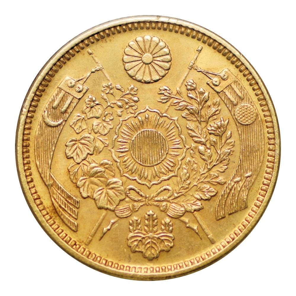 旧5円金貨 明治6年（極美品）日本貨幣商協同組合鑑定書付・デジタル