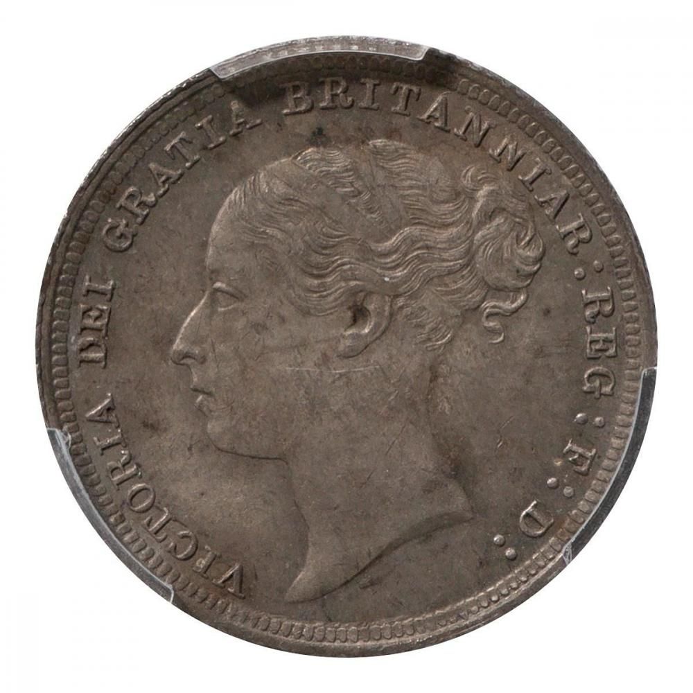 イギリス 1887年 6ペンス銀貨 ヤングヴィクトリア女王 PCGS MS63