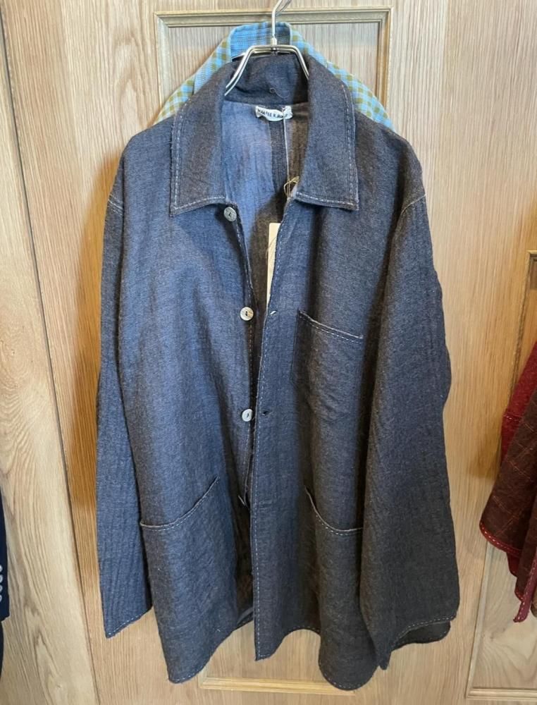 MAATEE&SONS25AW GUPTA WOOL W FACE COVERALL CHACOAL