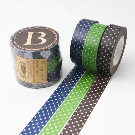 倉敷意匠計画室 マスキングテープ3色セット 水玉B 45012-02