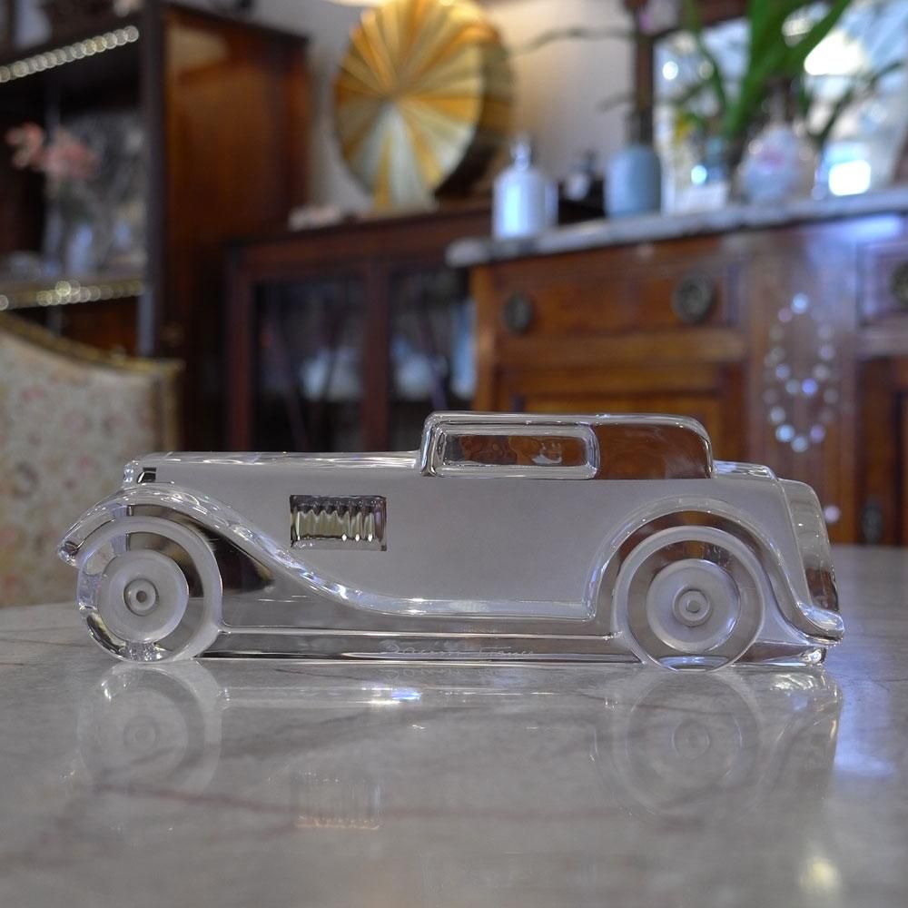 フランスヴィンテージ置物】Daum オブジェ 車 クラッシックカー