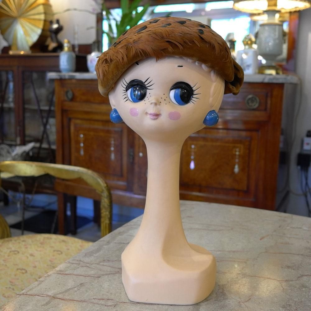 フランスヴィンテージ置物】ツィギー TWIGGY オブジェ ヘッドマネキン