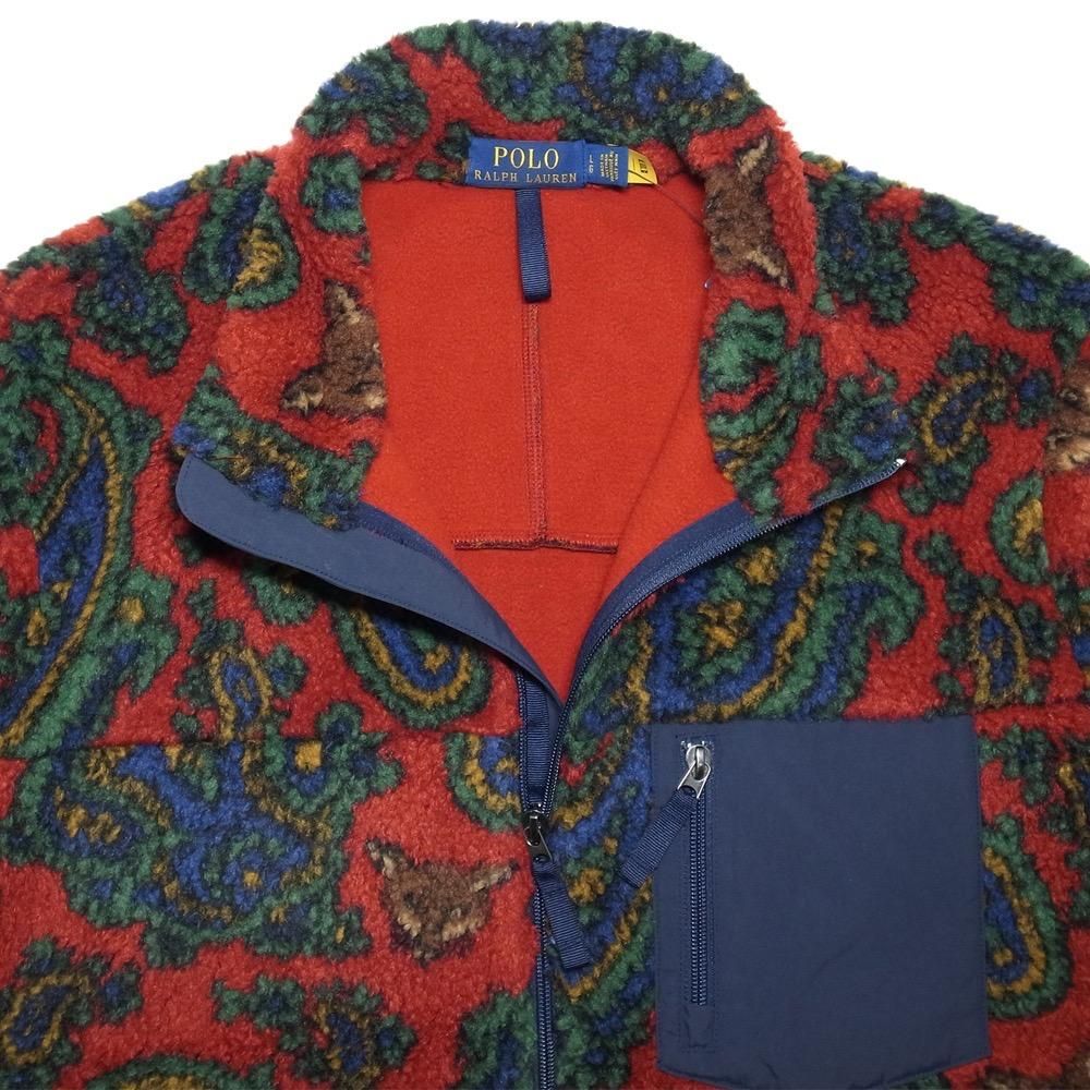 Polo Ralph Lauren Paisley Fleece Jacquard Jacket / Red Multi