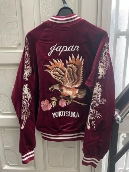 スカジャン 鷹バラ | 別珍 ワイン - ミリタリーショップ FUJI