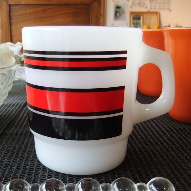 スタッキングマグ スーパーストライプ赤 Firekingファイヤーキング