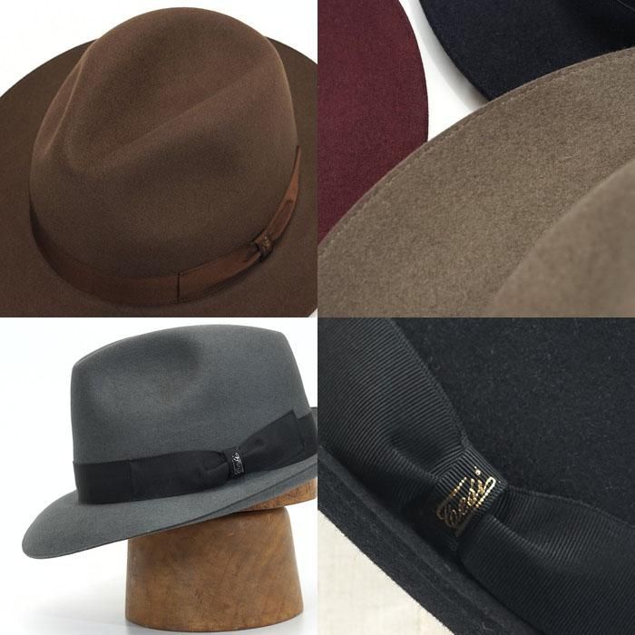 ハット メンズ レディース 秋冬 帽子 ラビット ファーフェルト