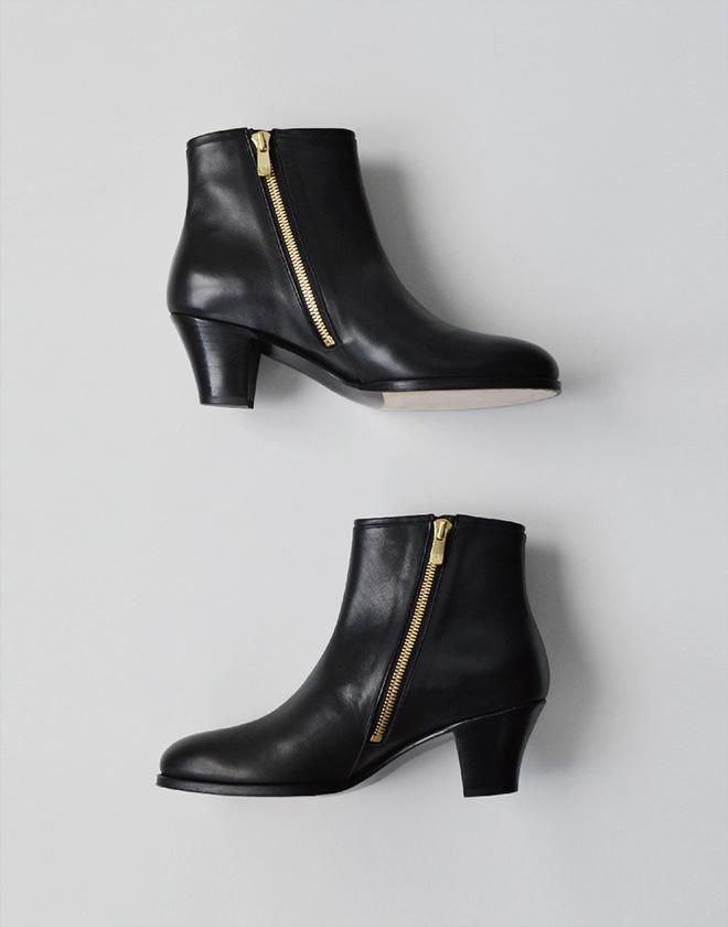 forme heel side zip boots black