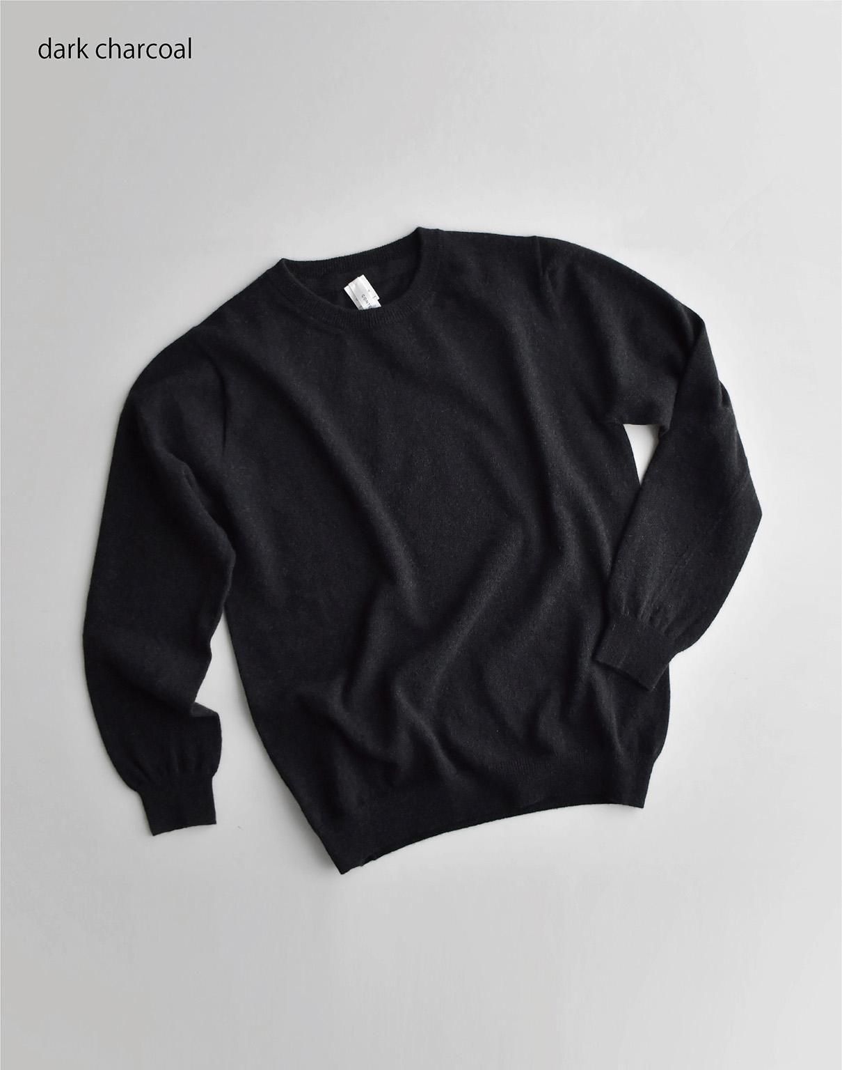 YAECA CONTEMPO カシミヤ14Gニット クルーネック dark charcoal