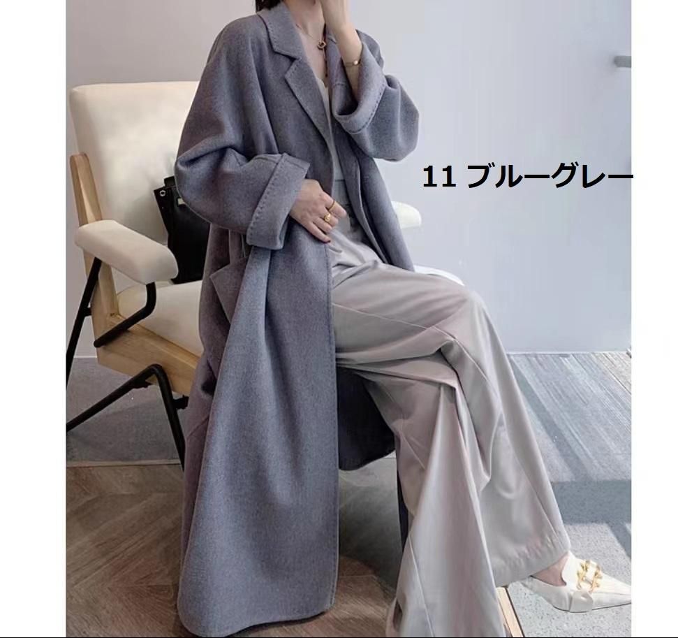 TBCT007 マックスマーラlabbro型 ダブルフェイス100％カシミヤ ロング