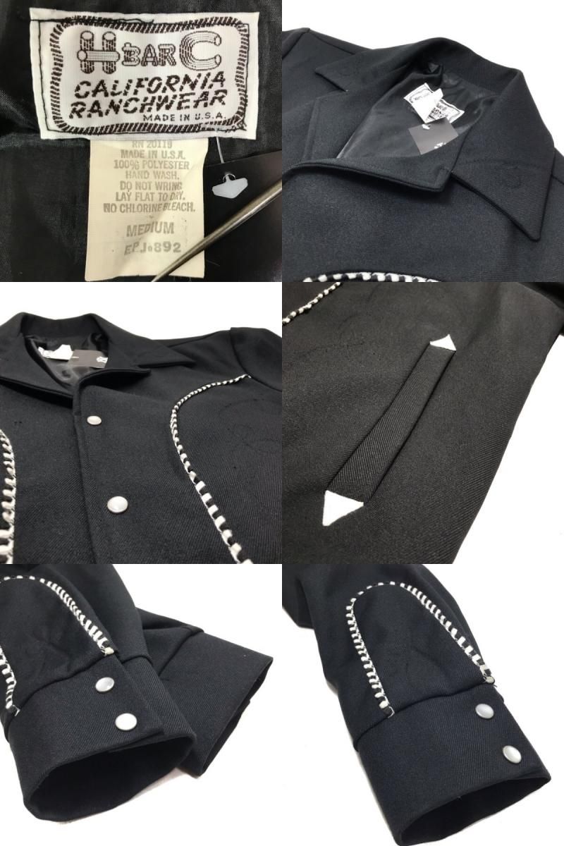 USA製 70s H BAR C Western Jacket 黒 M エイチバーシー ウエスタン