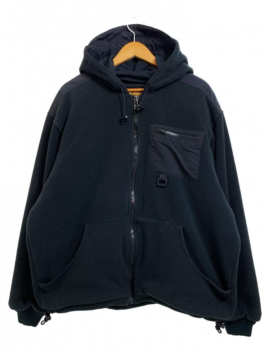 80s Eddie Bauer Zip-Up Hooded Fleece Jacket 黒 L 黒タグ エディー