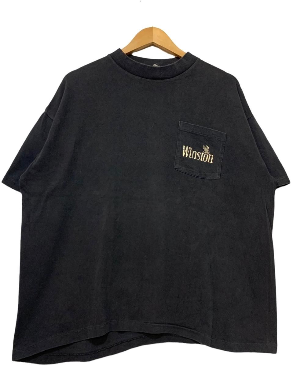 USA製 90s WINSTON Print Pocket S/S Tee 黒 XL ウィンストン ロゴ