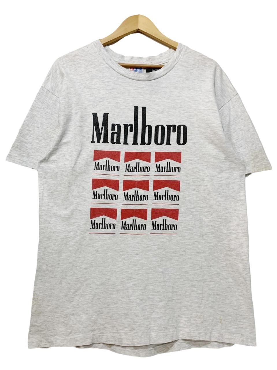 USA製 90s Marlboro Print S/S Tee 白 L 90s マルボロ 半袖 Tシャツ