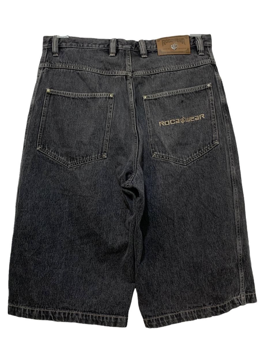 00s ROCA WEAR Black Denim Shorts 黒 W35 ロカウェア デニムショーツ