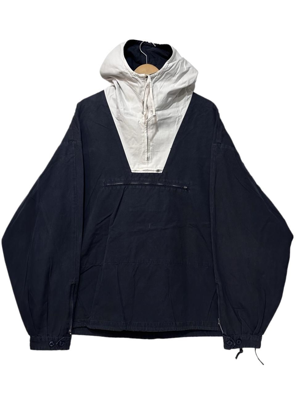90s J.CREW 2 Tone Cotton Anorak Parka 紺白 XL ジェイクルー