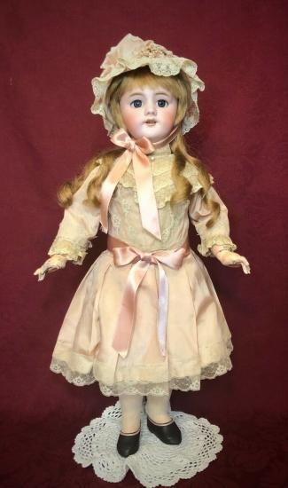 ♥色白で可愛いお顔のアンティークビスクドールハンドベルグDEP （難有り）