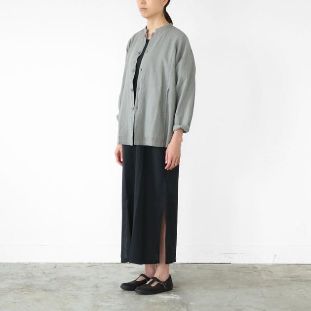 ヂェン先生の日常着｜スタンドカラーポケットシャツ ライトグレー