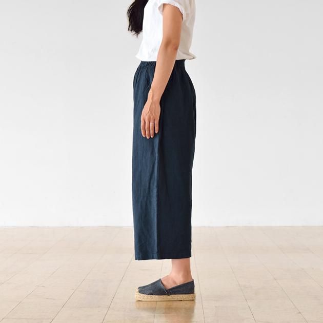 ヂェン先生の日常着｜ワイドパンツ ネイビー - ファッション - パンツ