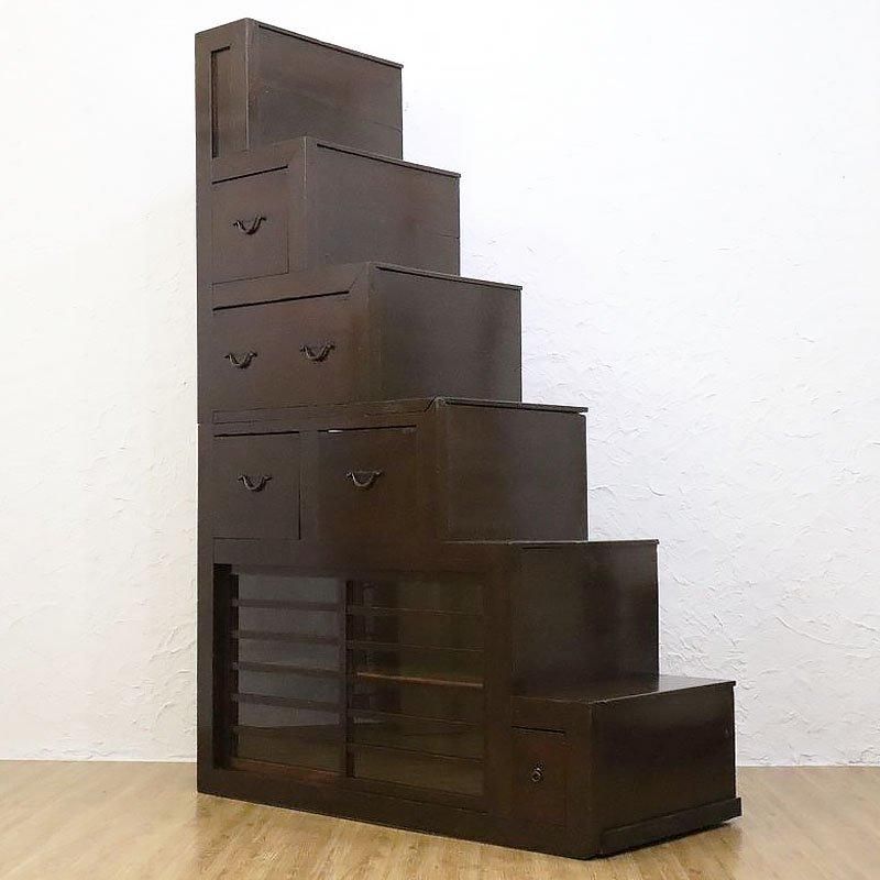 階段箪笥 大正昭和 古民家 和家具 アンティーク