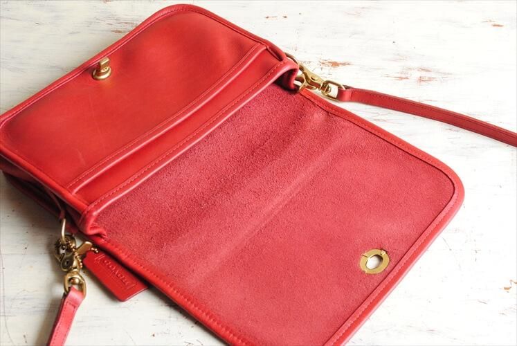 USA製 COACH オールドショルダーバッグ 本革レッド