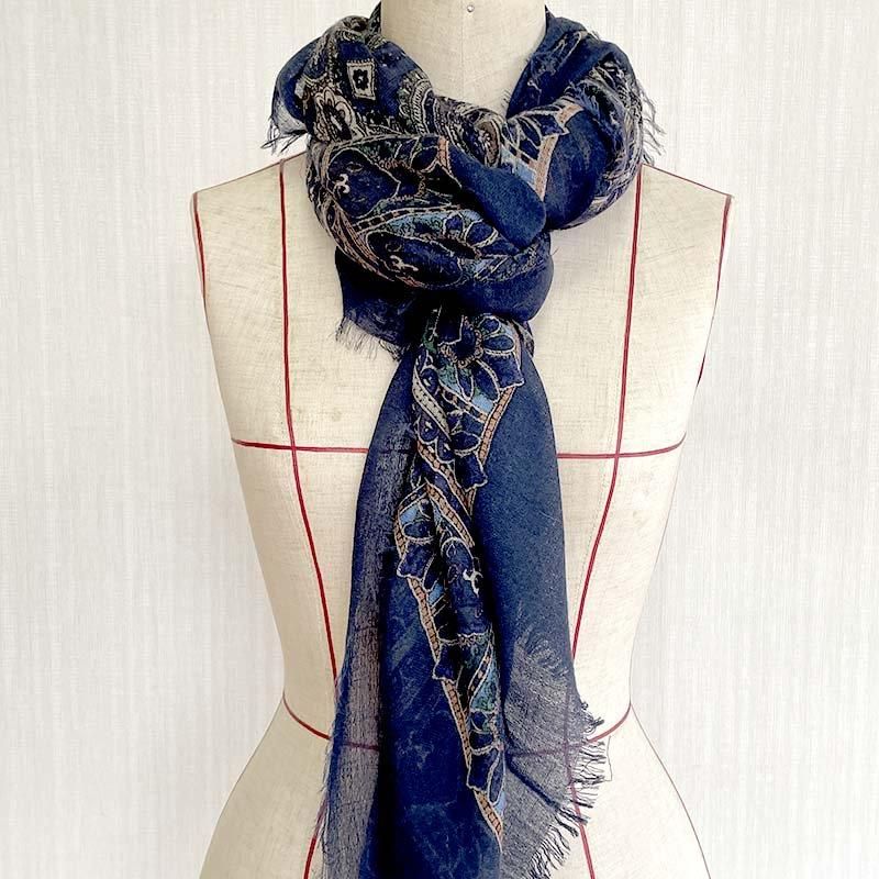 Massimo Duttiペイズリー柄ウール大判ストール