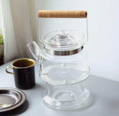 スウェーデン製BODA NOVAガラスティーポットとウォーマー