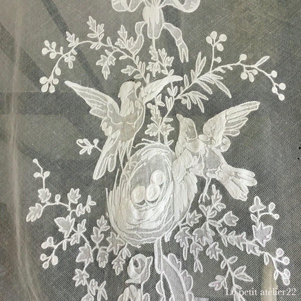 フランス 19世紀 アンティークカーテン オフホワイト