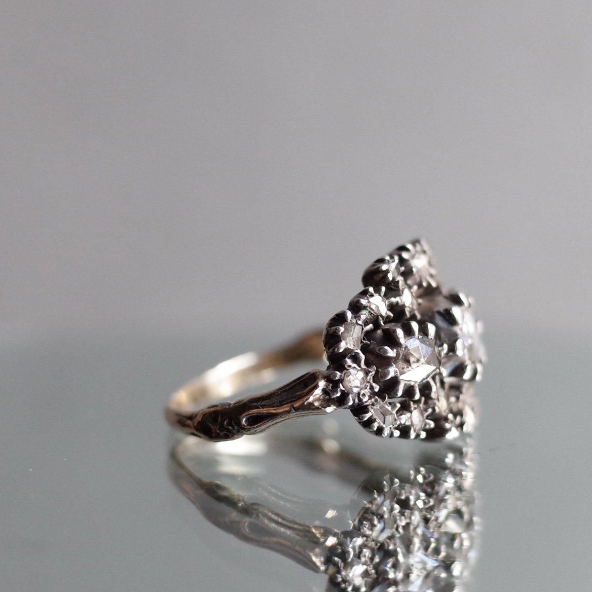 ヴィクトリアン 10金 シルバー ダイヤモンド リング（Victorian 10KYG