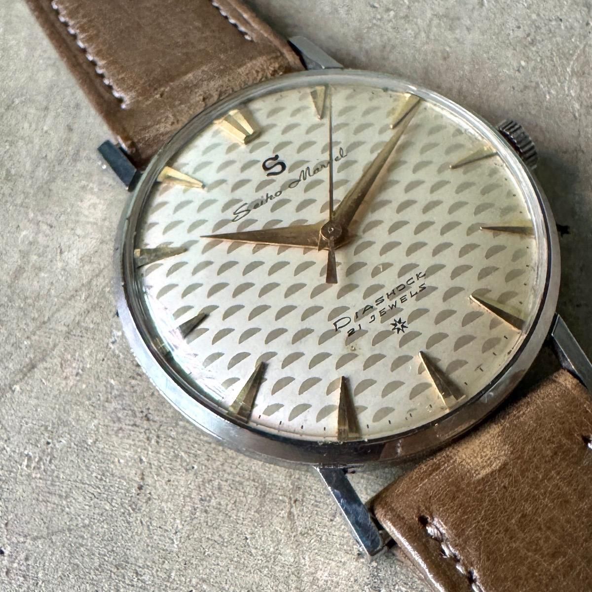 SEIKO MARVEL（セイコーマーベル）希少21石赤ムーブ さざ波文字盤 純正