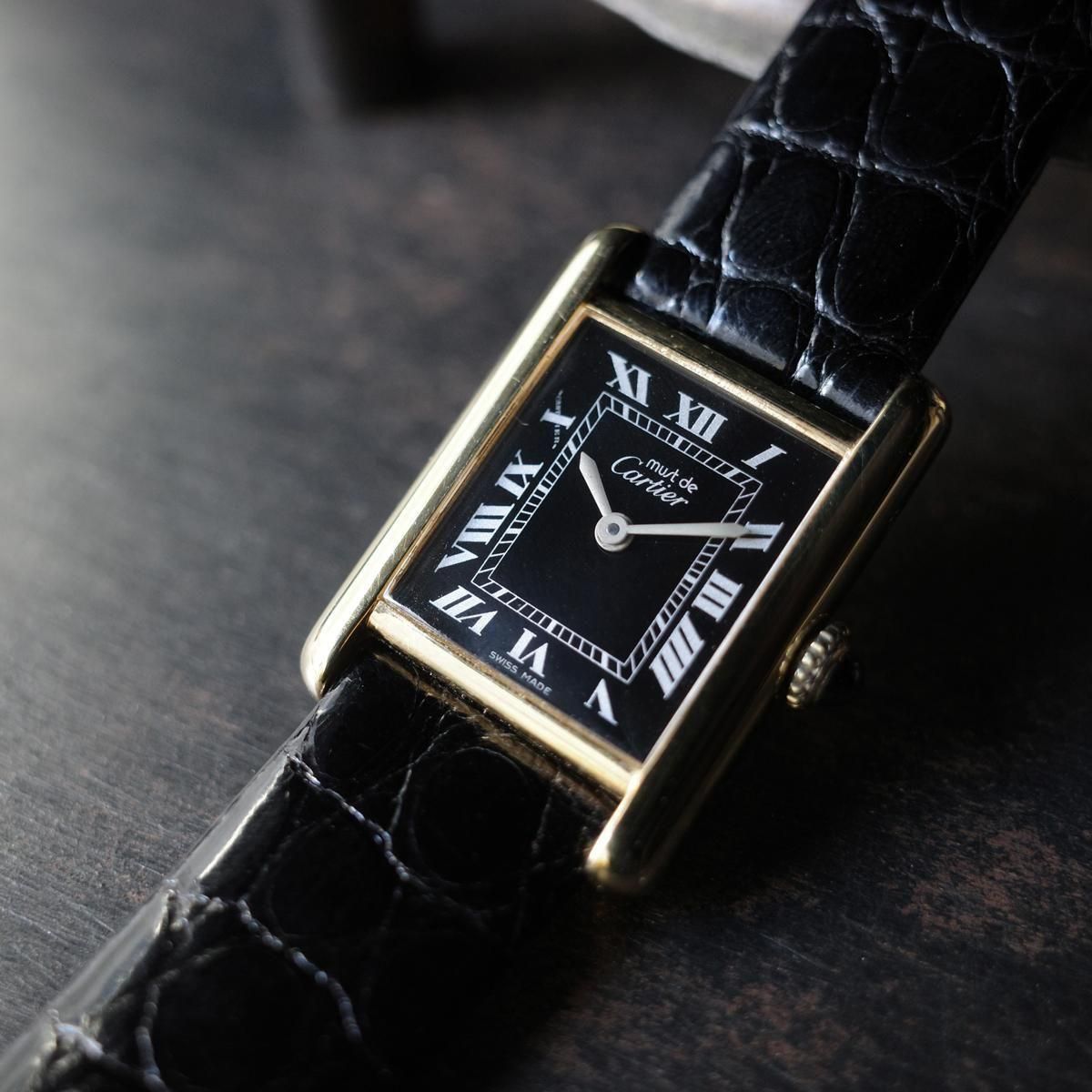 Cartier（カルティエ）マストタンク Black Roman SM 純正尾錠- JeJe